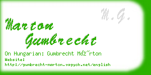 marton gumbrecht business card